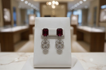 Ruby Crystal Drop Earrings