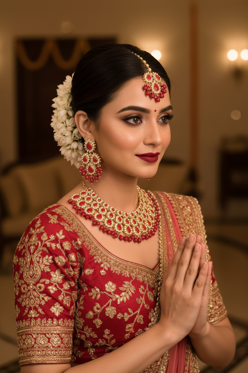 Beautiful Red Chokar Set of 2