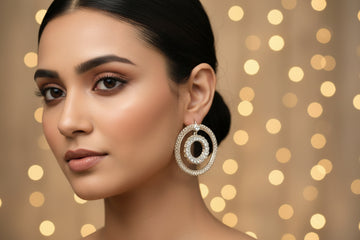 Elegant Rhinestone Circle Earrings