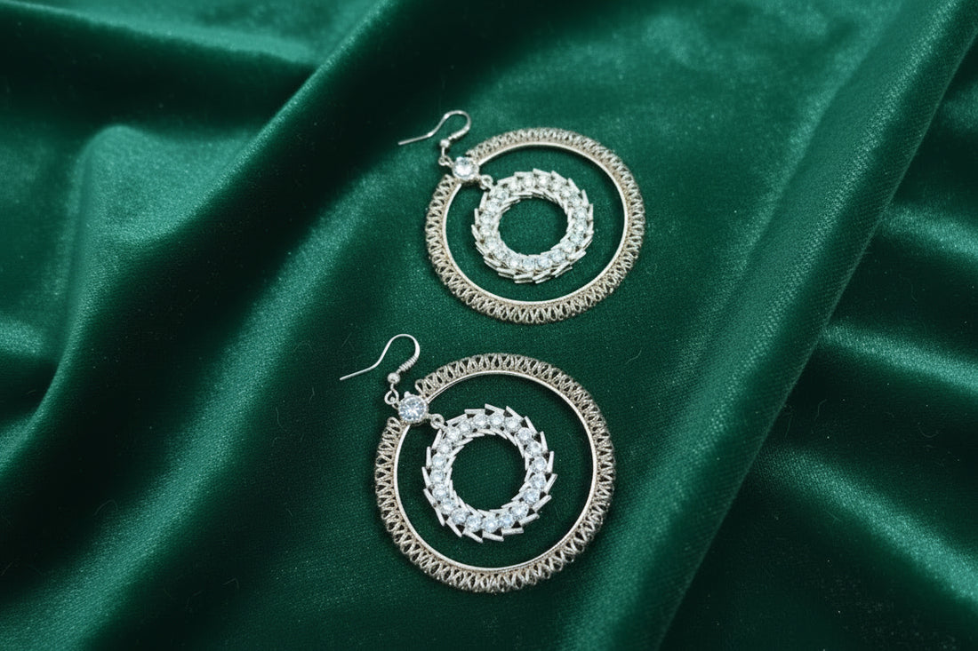 Elegant Rhinestone Circle Earrings