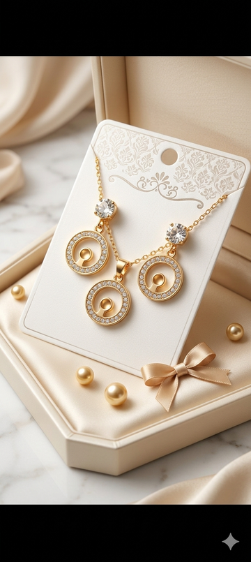 Golden Trio Charm Necklace Set